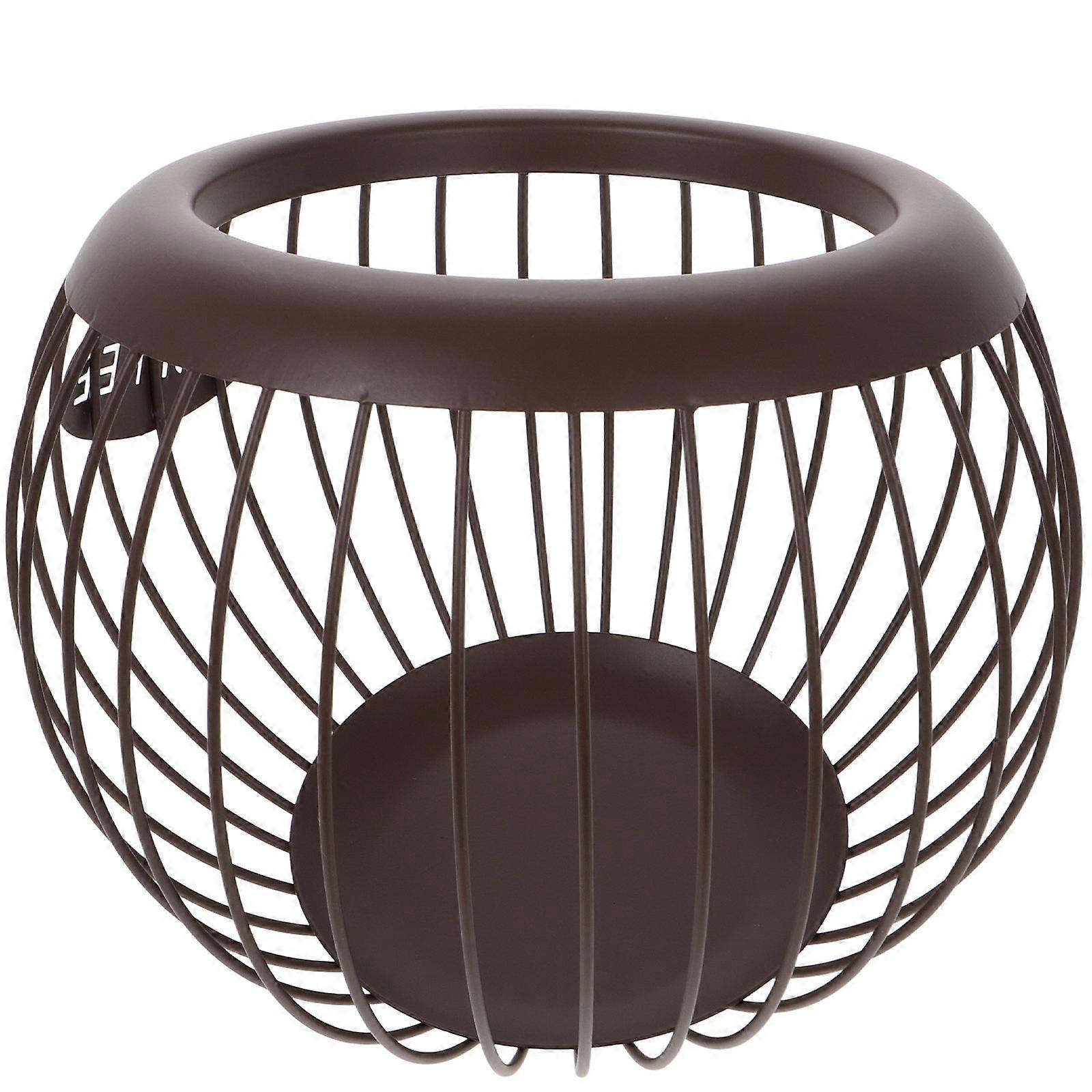 Iron Fruit Storage Rack for Kitchen Use Featuring Coffee Pod Holder