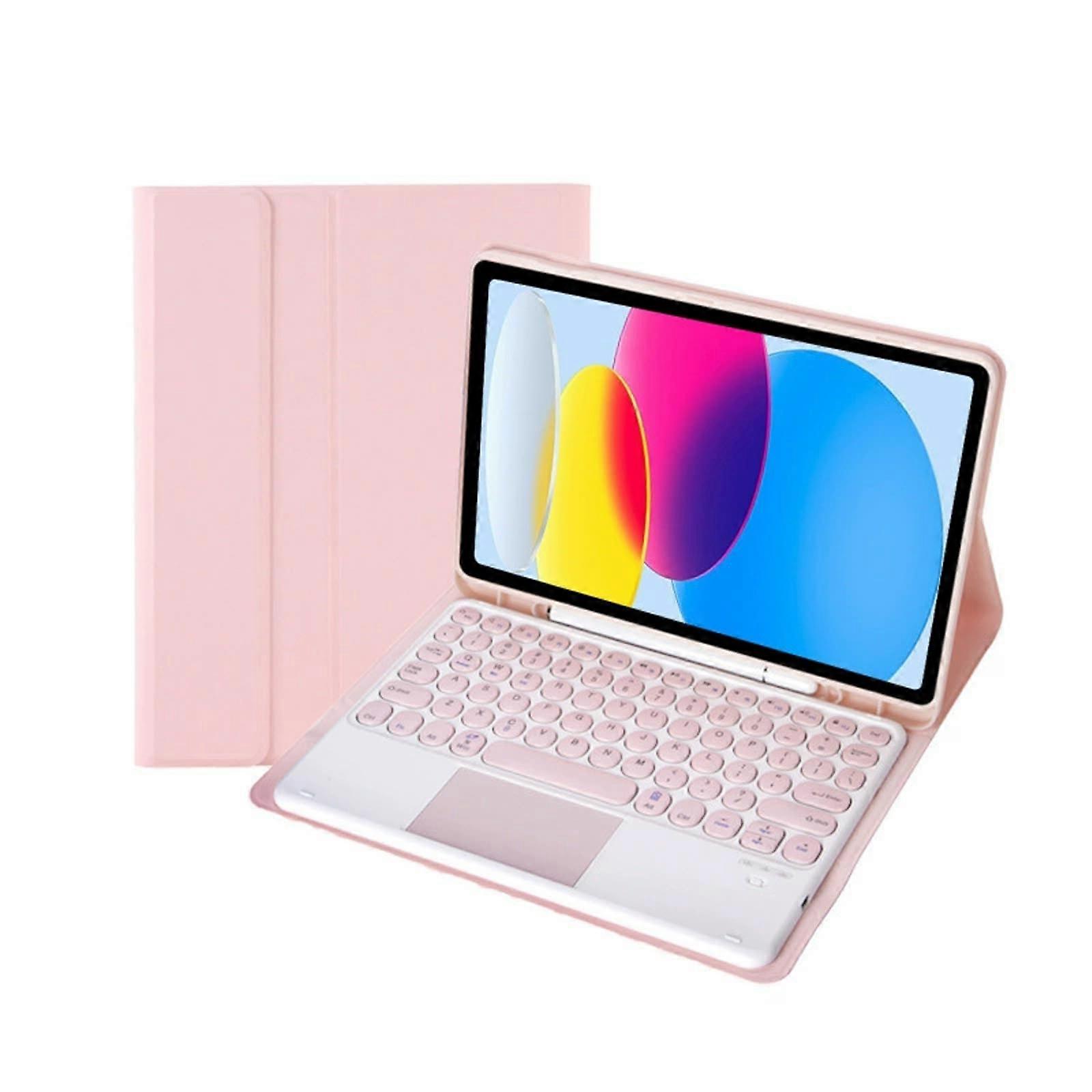 Keyboard Case with Trackpad, Detachable Bluetooth, Soft TPU Back, Pencil Holder, Pink for Samsung Galaxy Tab S7 Plus/S7 FE