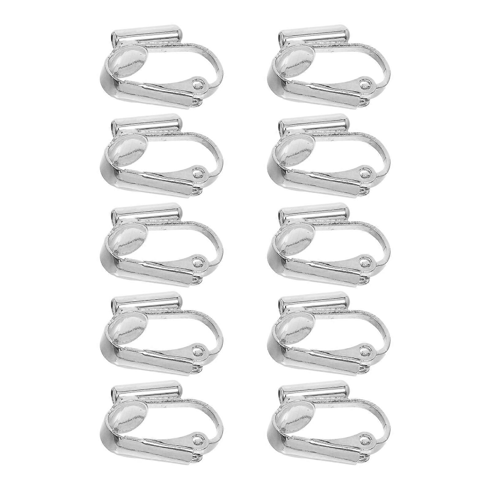 Ear Clip Converter Adjustable Clip Adapter 10Pcs for Earring Silver
