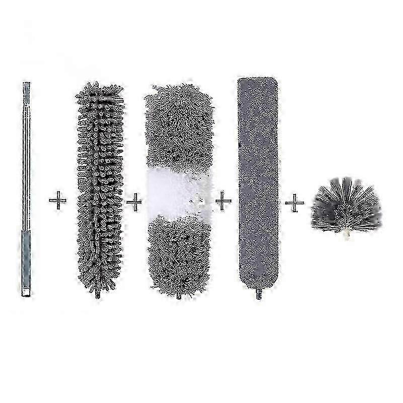 Feather Duster,5pcs Extendable Duster Cleaning Kit2.5cm Extra Long Handle, Microfiber Dusters For Cleaning Cobweb, High Ceiling Fan