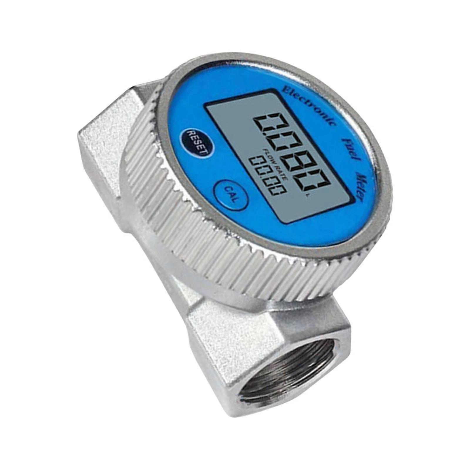 DN20/DN25 Flow Control Meter Stainless Digital Flowmeter Flow Meter Waterproof for Water Oil ±1% Accuracy Multicolor
