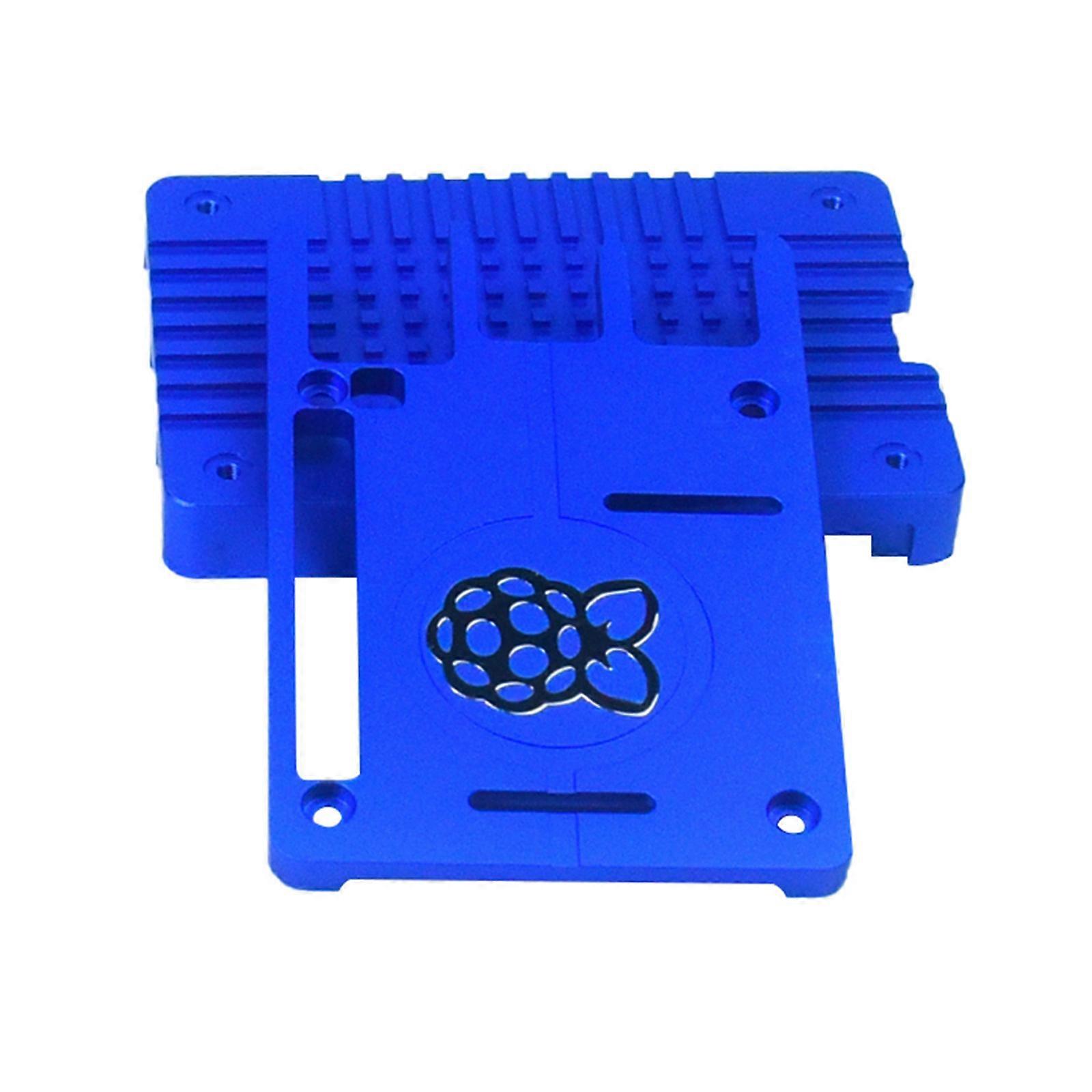 Aluminum Alloy Black Blue Protective Case / Box / Enclosure for RPI 4 Model B Perfect Heat Dissipation  BLUE