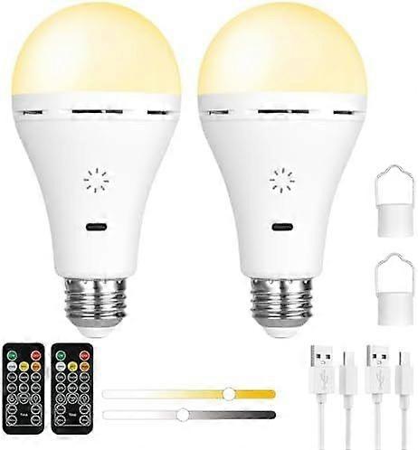 USB C Rechargeable Camping Light with Remote & Hook, E27 Touch Control LED Tent Light with Timer, 3 Color Temperatures + Stepless Dimmable Hanging Ten