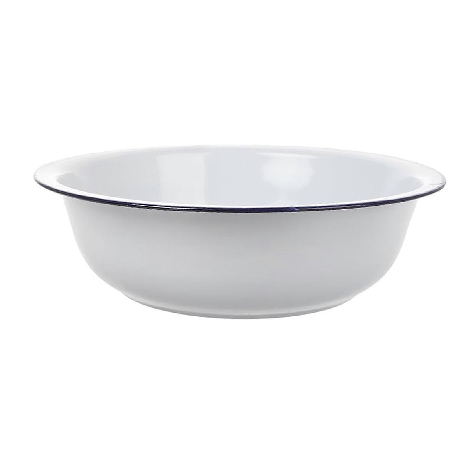 Enameled Mixing Bowl Enamelware For Food Blending Serving And Countertop Display White Washing Basin Multicolor