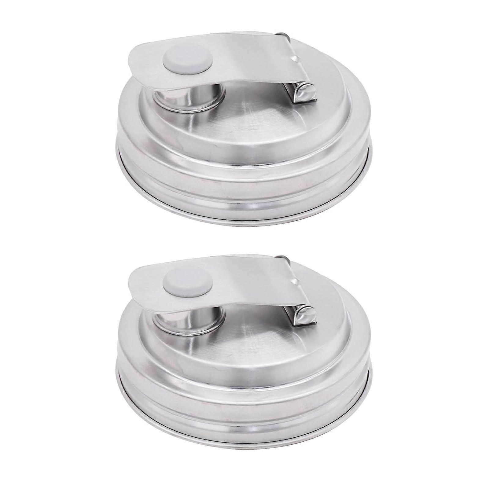 2 Pack Jar Pour Spout Lids with Flip Cap, Leak Proof for Regular & Wide Mouth Jars