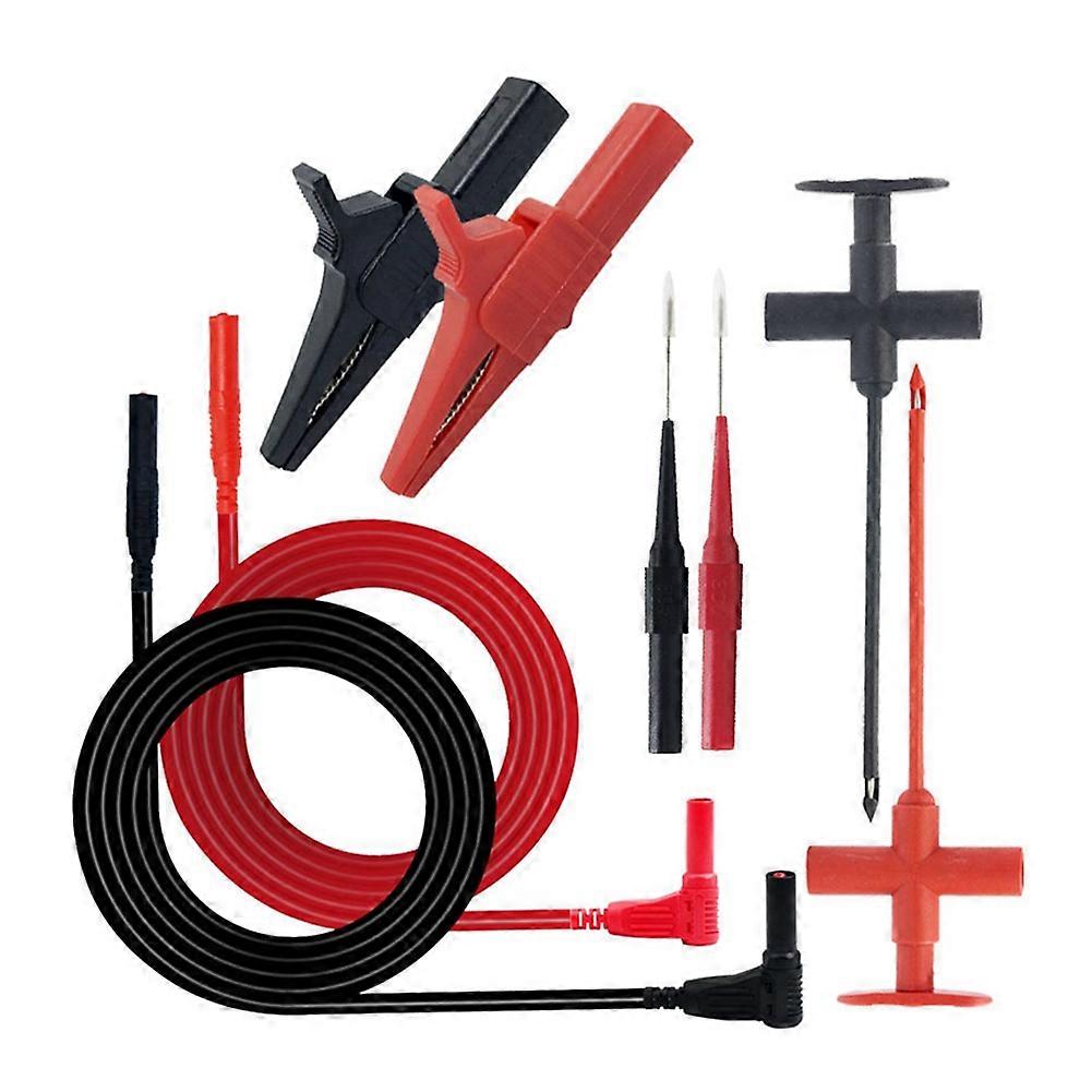 Multimeter Test Leads Kit with Alligator Clips, Puncture Probe, Wire-Piercing Test Hooks Professional Electrical Testing