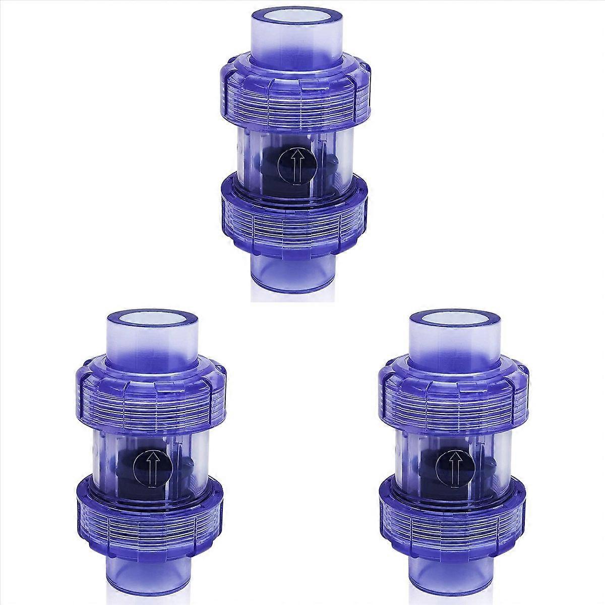 3X Check Valve 3/4 Inch True Union Check Valve Transparent Blue UPVC Check Valve Pipeline Check Valv