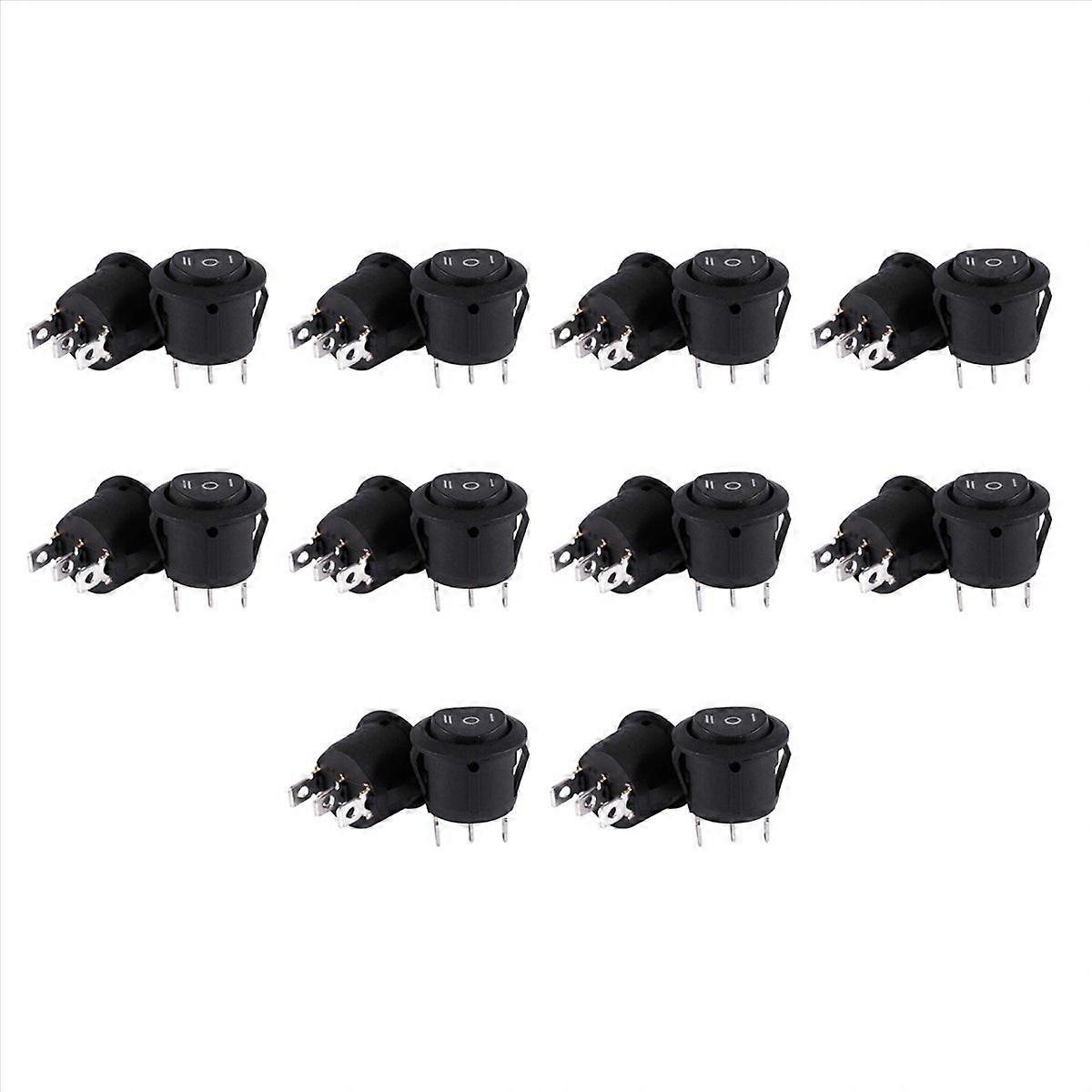 20 x AC 6A/250V 10A/125V 3 Pin SPDT ON/OFF/ON 3 Position Round Boat Rocker Switch