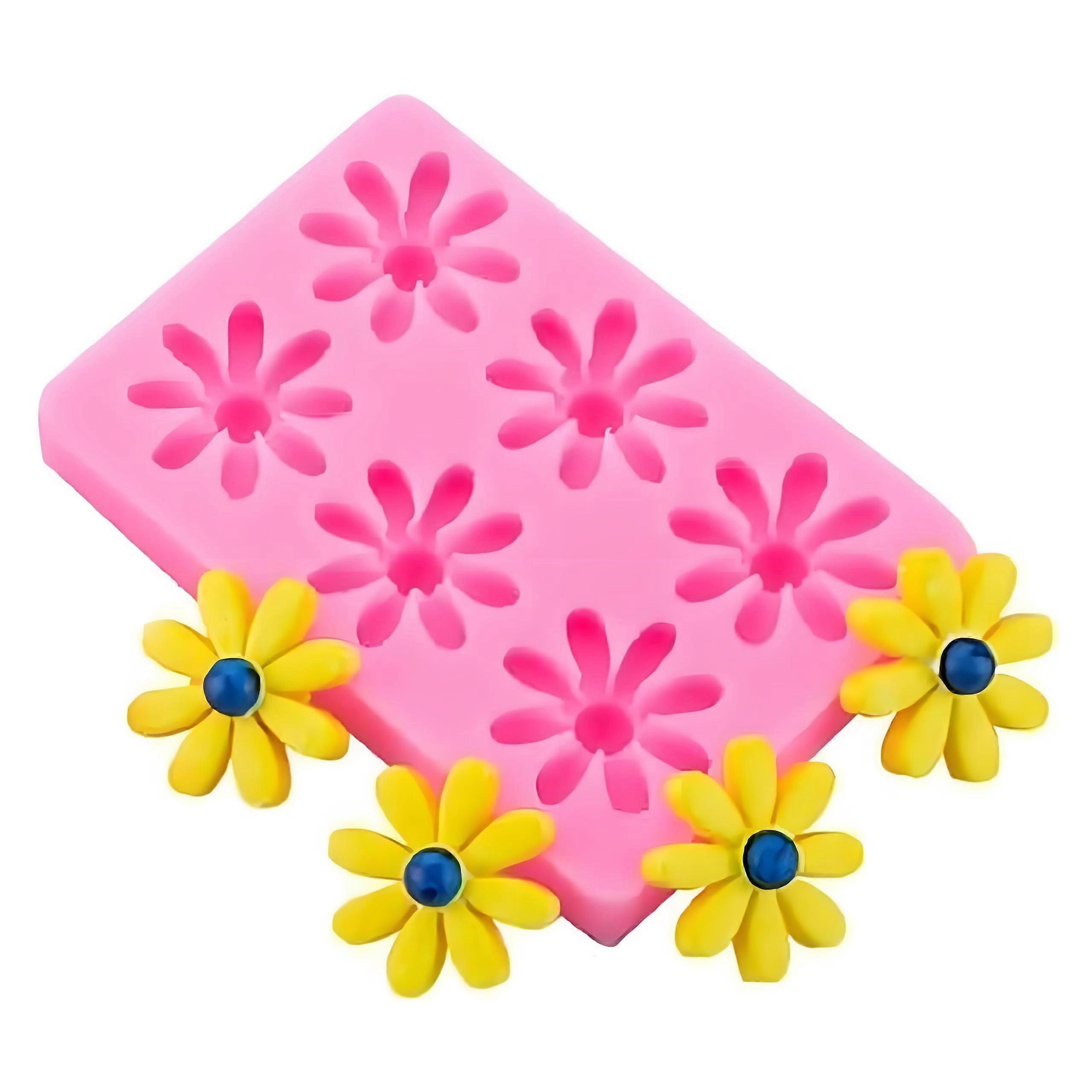 Silicone Cake Decorating Mold with Daisy and Chrysanthemum Floral Patterns, FoodGrade for Fondant, Chocolate, Resin and Soap Crafts