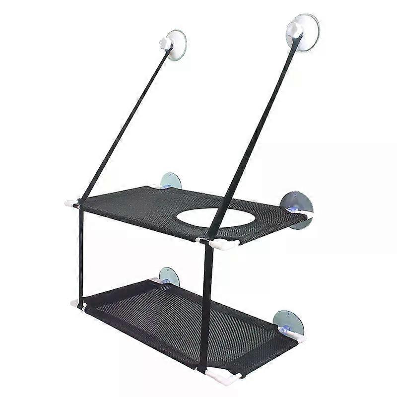 ATUBAN Cat Window Perch, Stable Hammock Holds up to 55 LBS & 360�� Sunbath with 2 Screw Suction Cups & Easy to Assemble for Cats