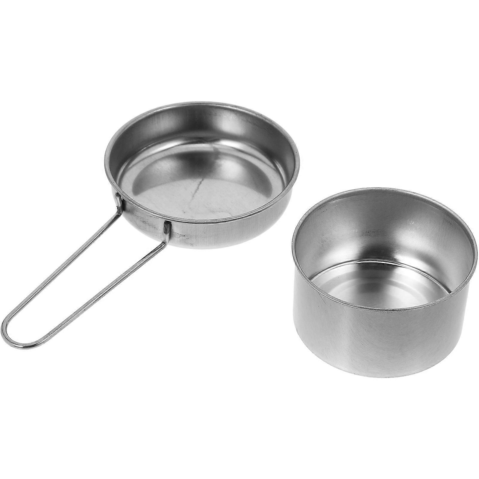 2Pcs Thickened Design Metal Ex extinguishing Cover For Tabletop Fire Pit Portable Use In Silver For General Users