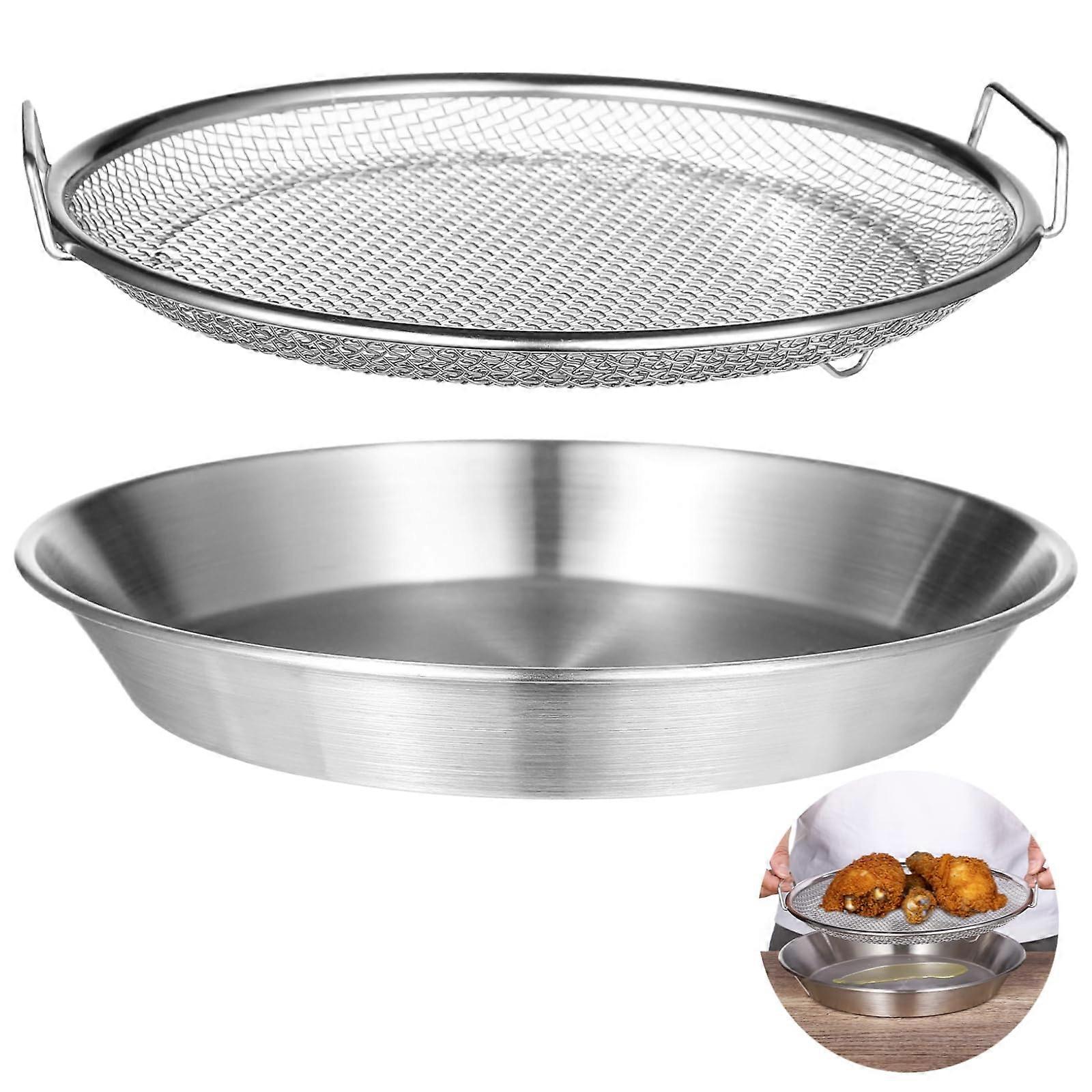 Stainless Steel Fryer Basket with Removable Mesh Strainer for Less Grease Cooking and Cooling