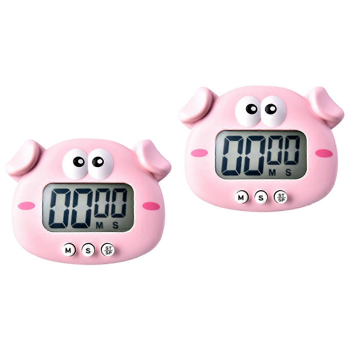 2 Pc Electronic Alarms Work Reminder Electric Timer Number Pink Student