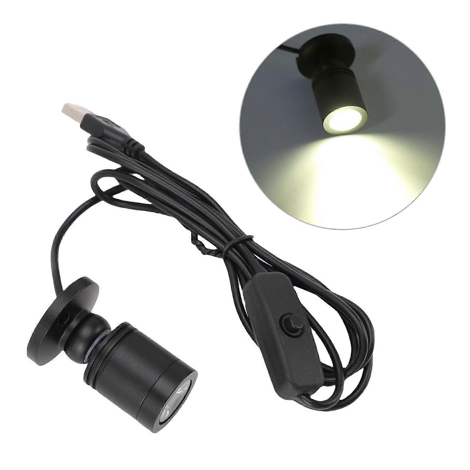 USB Rechargeable LED Spotlight, EyeFriendly Accent Light with Button Switch for Display Case