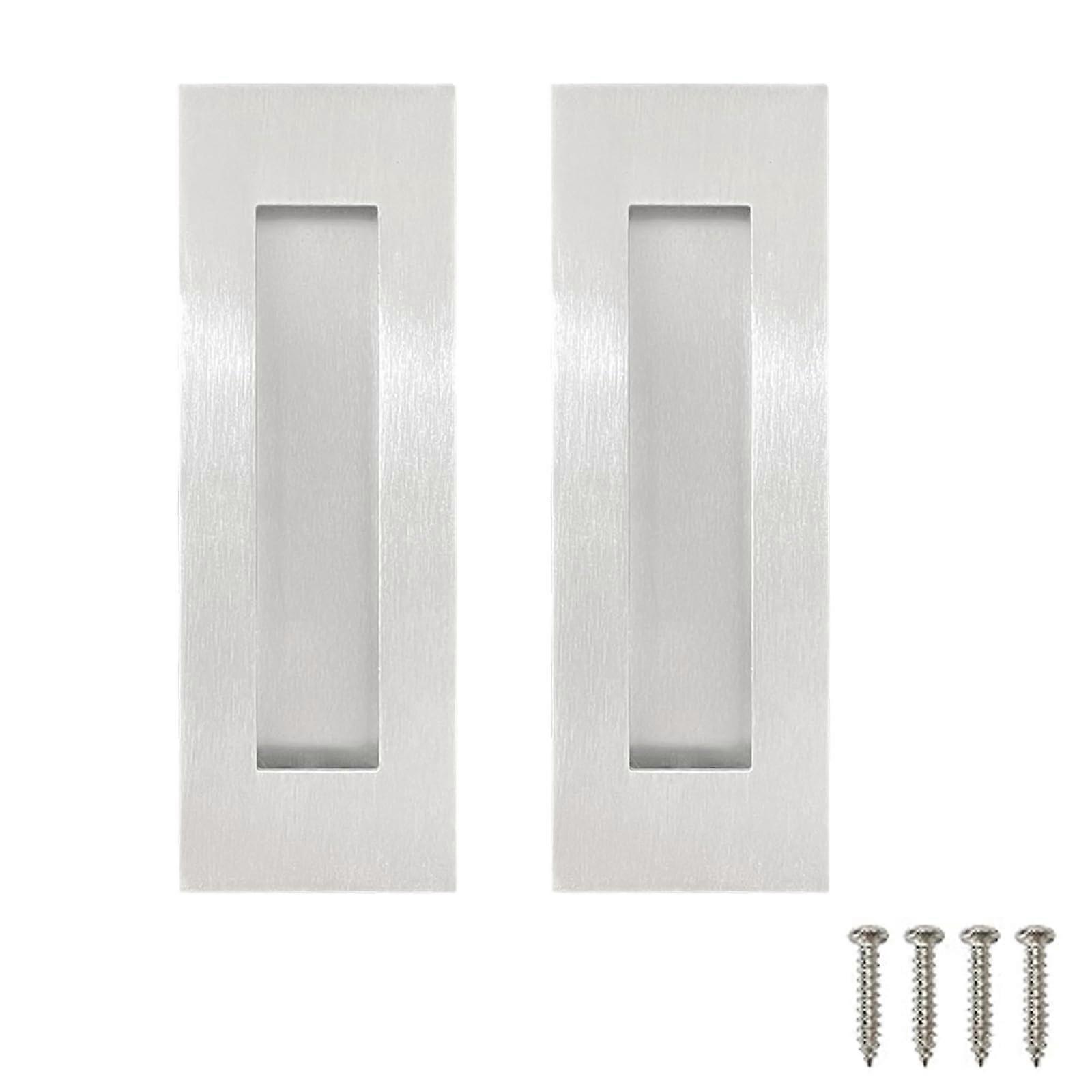 Stainless Steel Sliding Door Pull Handle 7 Inch Brushed Flush Mount Recessed Finger Pull 2 Pack