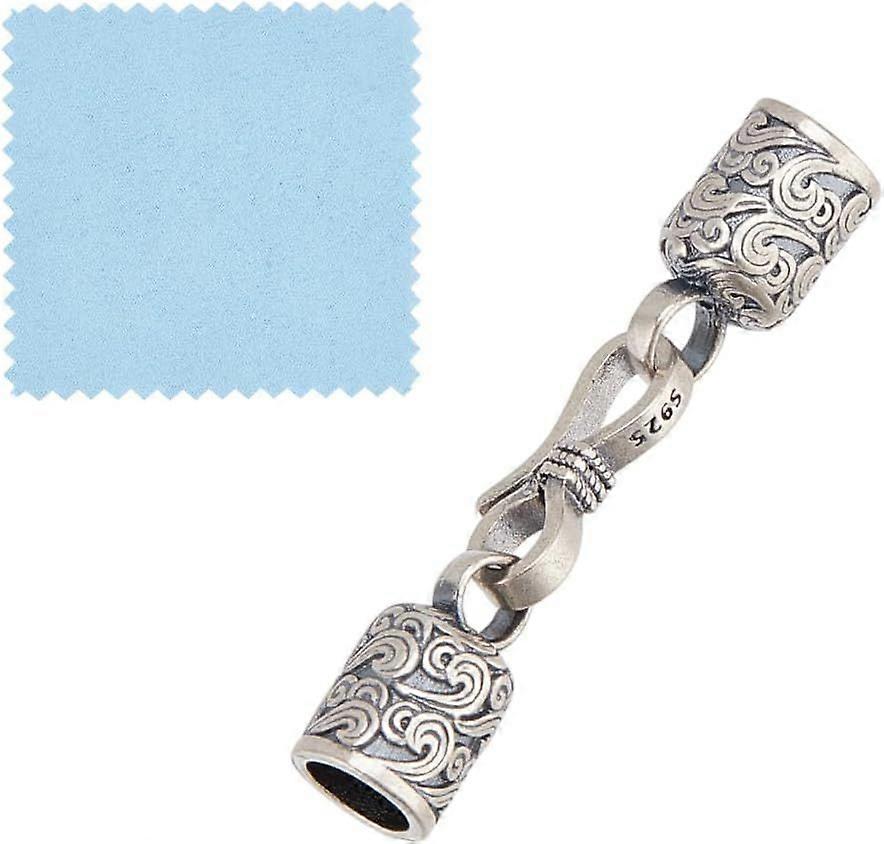 1 Pc Leather Cord End Caps Sterling Silver Crimp Cord End Caps with Lobster Clasp End Tip with Loop Ring Connector for DIY Crafts Jewelry Making Findi