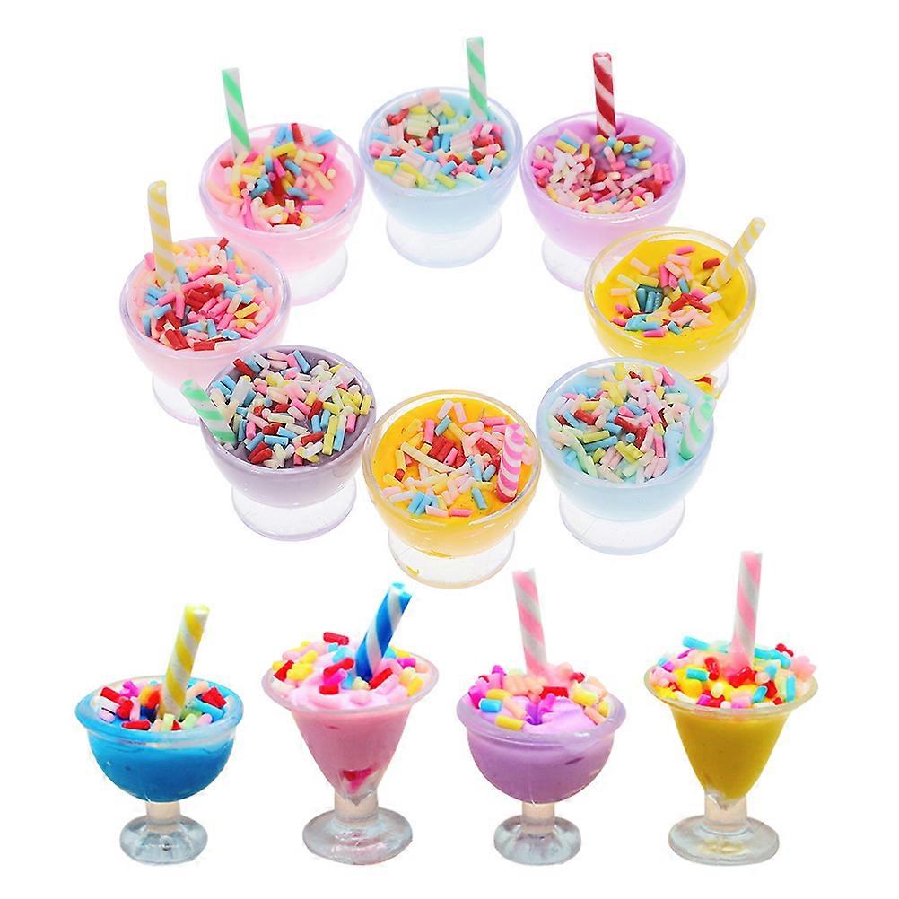 Mini Ice Cream Model Resin Craft for Decor 12Pcs Miniature Set