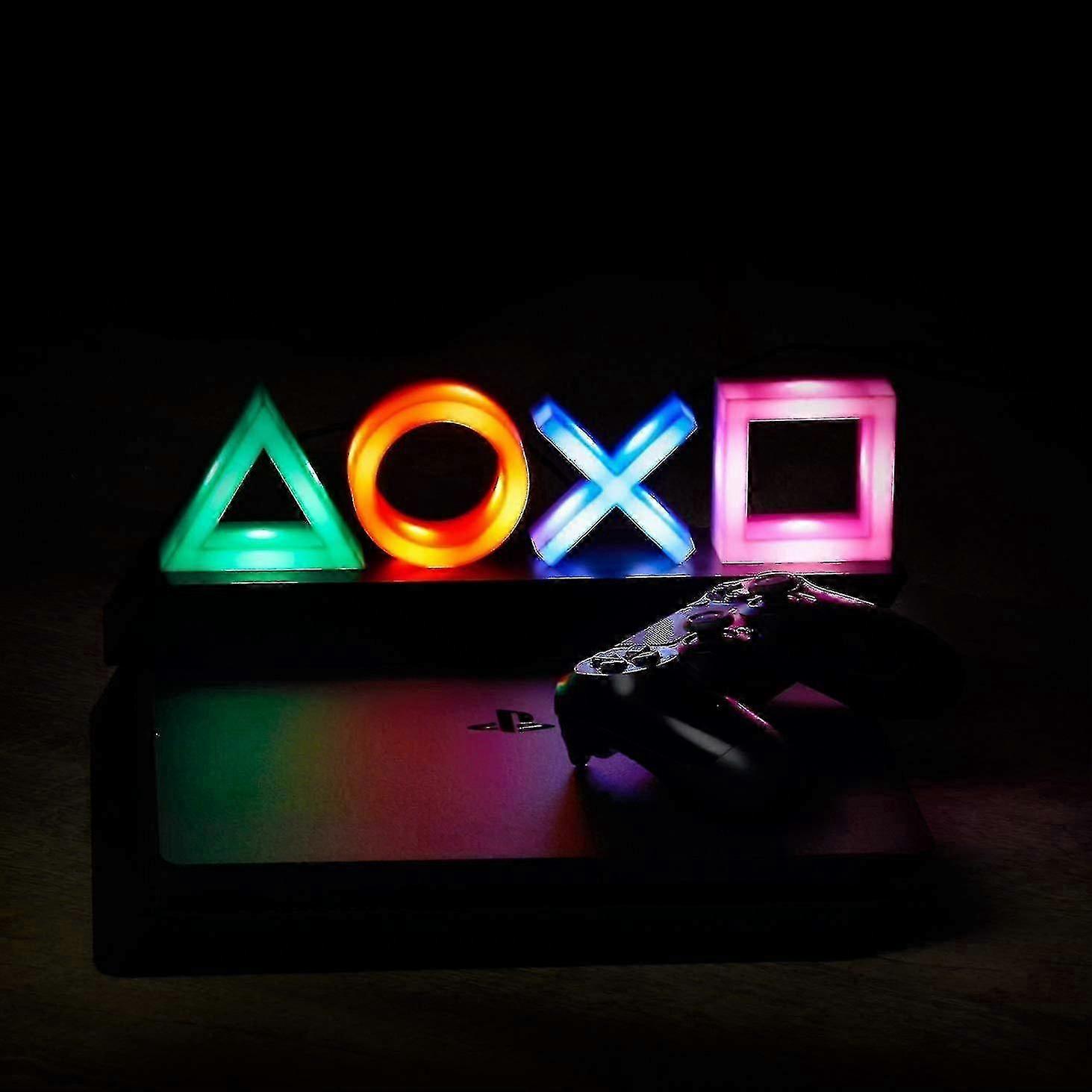 Playstation Ps Button Symbol Lamp With Colour Changing Function Multicolor Night Light Lamp