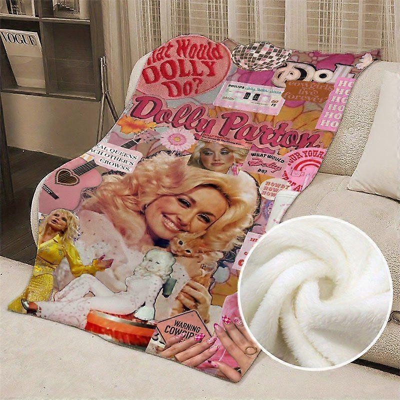 Couverture en flanelle Dolly Parton, douce et chaude, polyvalente pour toutes les saisons, idéale pour le canapé, le lit, le bureau, les voyages et le camping - POTEA185
