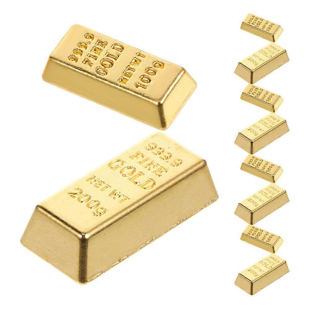 Simulation Golden Brick Model for Decor 10Pcs Miniature Metal Bars