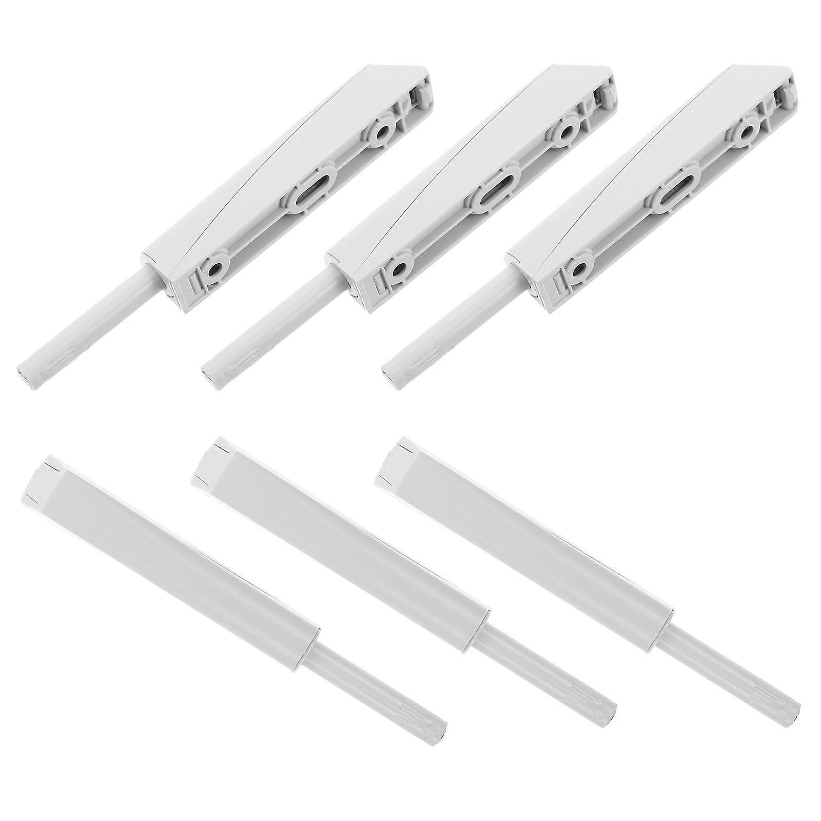 Spring Door Release Catch Push to Open Cabinet Hardware 6Pcs Grey