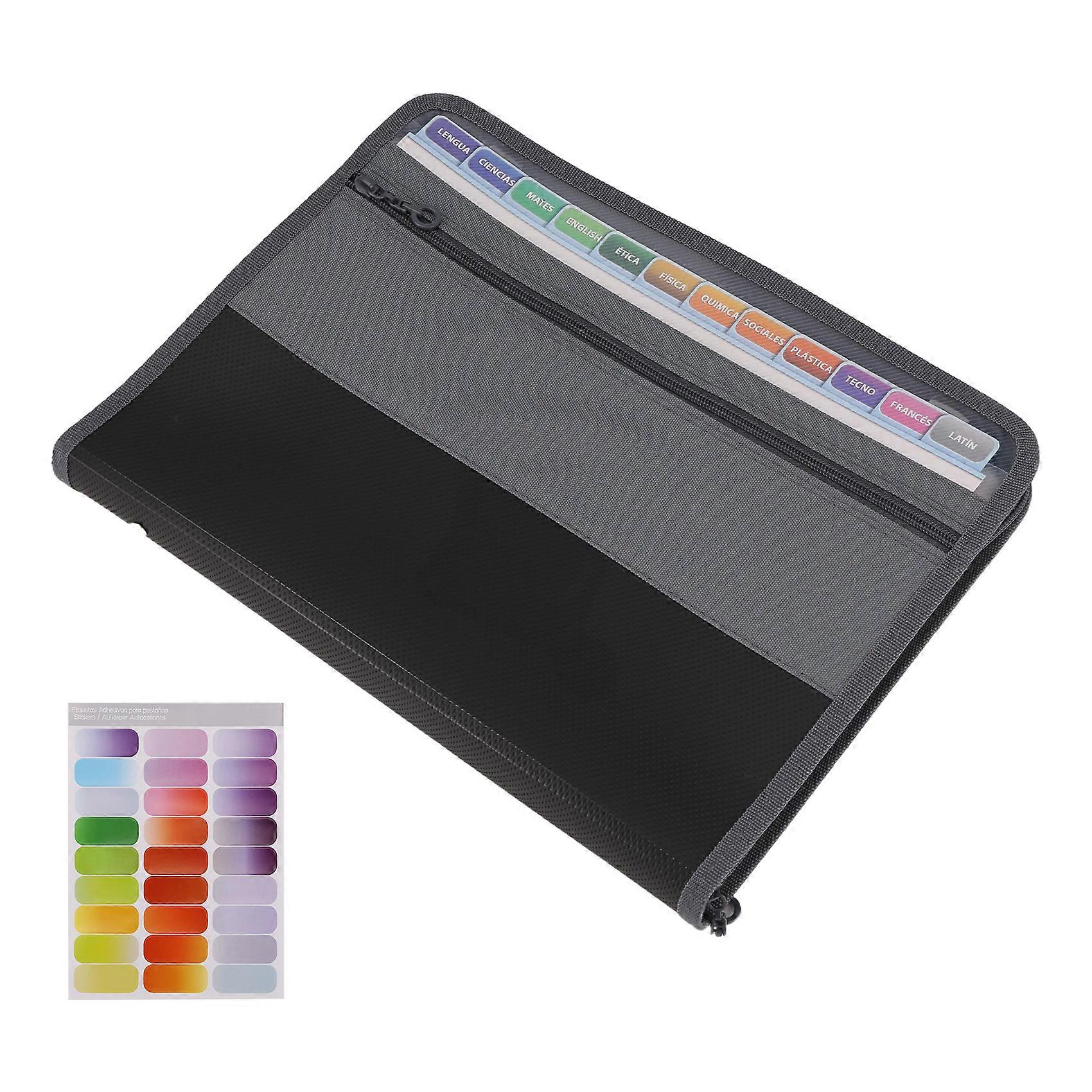 13 Pocket File Folder Storage Rack,File Box Storage Bag,with Zipper, Suitable for A4 Paper, Banknotes,Document Receipt A