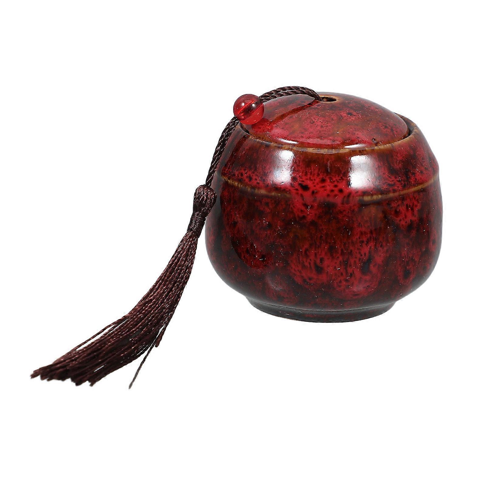 Pet Memorial Urns Ceramic Small Pet Urn for Ashes Dark Red