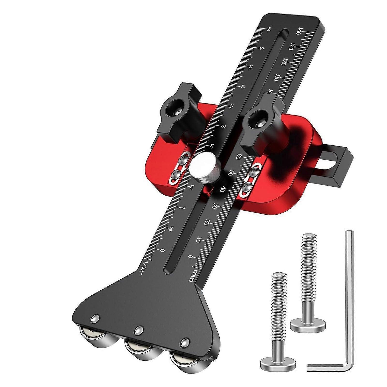 Table Saw Jig with Precision Thin Rip Cutting, 3 Pulley Safety Design, Dual Scale Adjustment for Woodworking