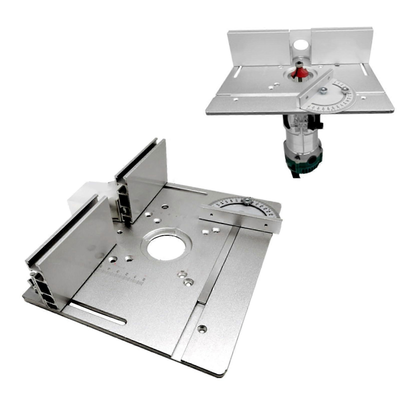 Router Table Insert Plate Aluminum with Adjustable Fence and Miter Gauge for Precision Woodworking