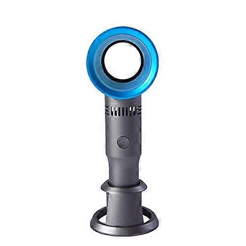 Portable Bladeless Fan USB Rechargeable Handheld Mini Cooler with 3 Speed Settings Blue