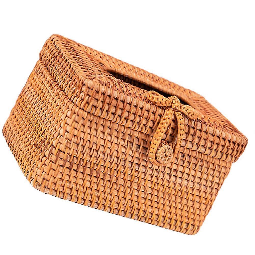 Khaki Tissue Box Natural Wood Handmade Storage Box