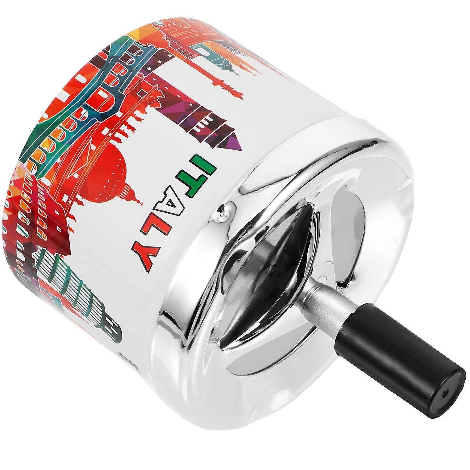 Rotating Lid Metal Ashtray for Home Automatic Extinguishing