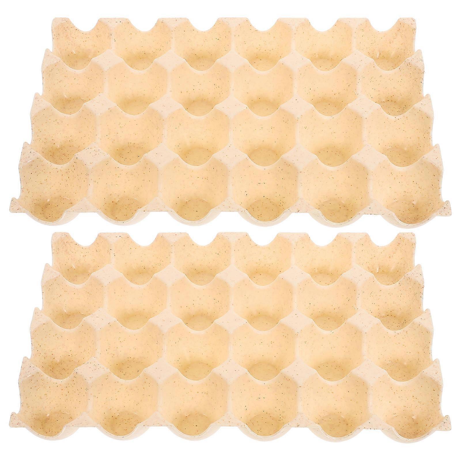 Egg Tray Egg Cartons for Convenient Storage 2Pcs Durable Beige