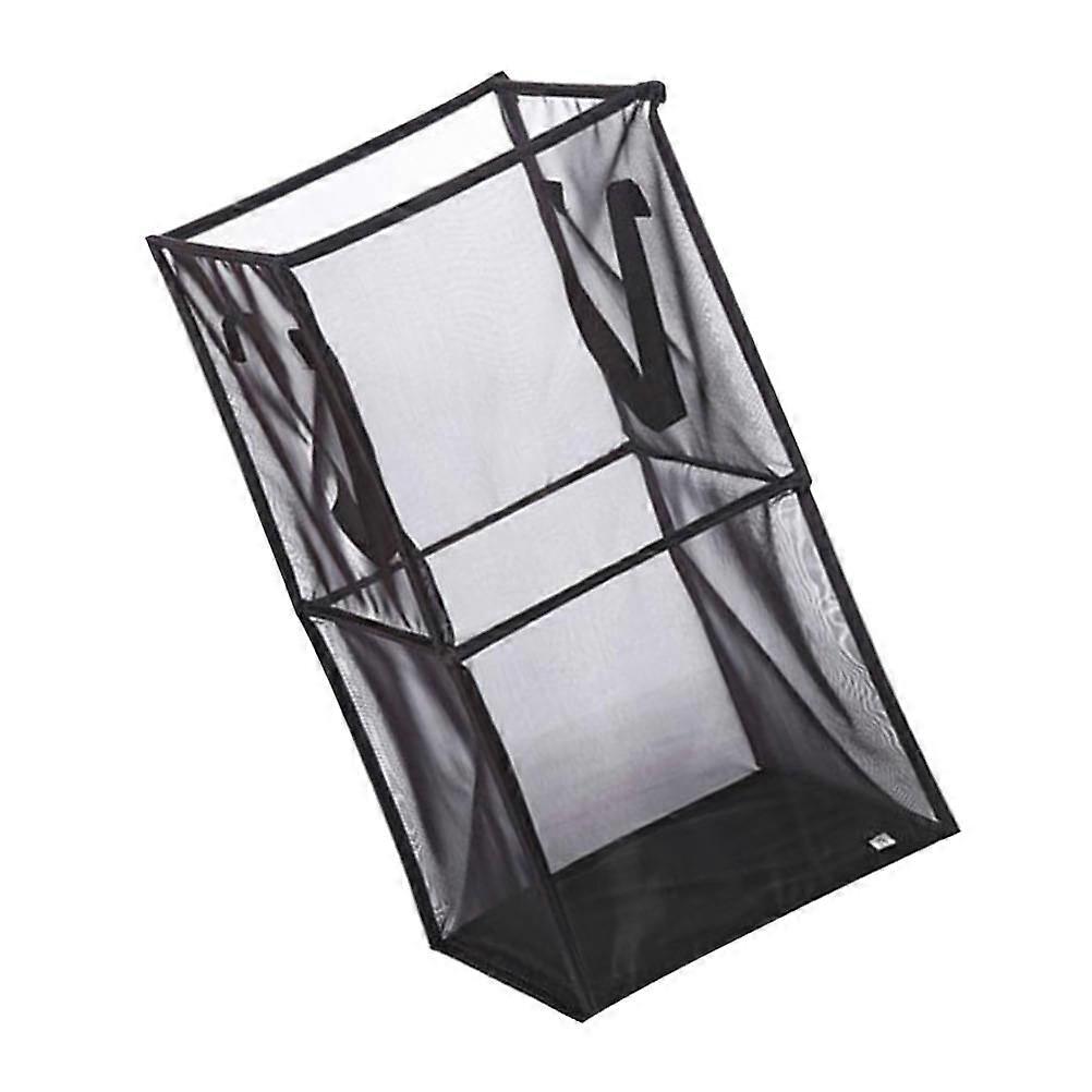 Double Layer Foldable Storage Basket for Storage Clothes Organizer Black