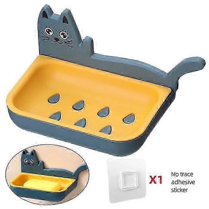 2025 Soap Dish - Unspecified - Double Layer - Wall Adhesive - Quick Drainage - Multifunctional