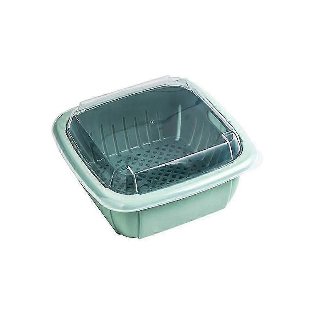 26-27 Double layer kitchen colander with lid for fruits 