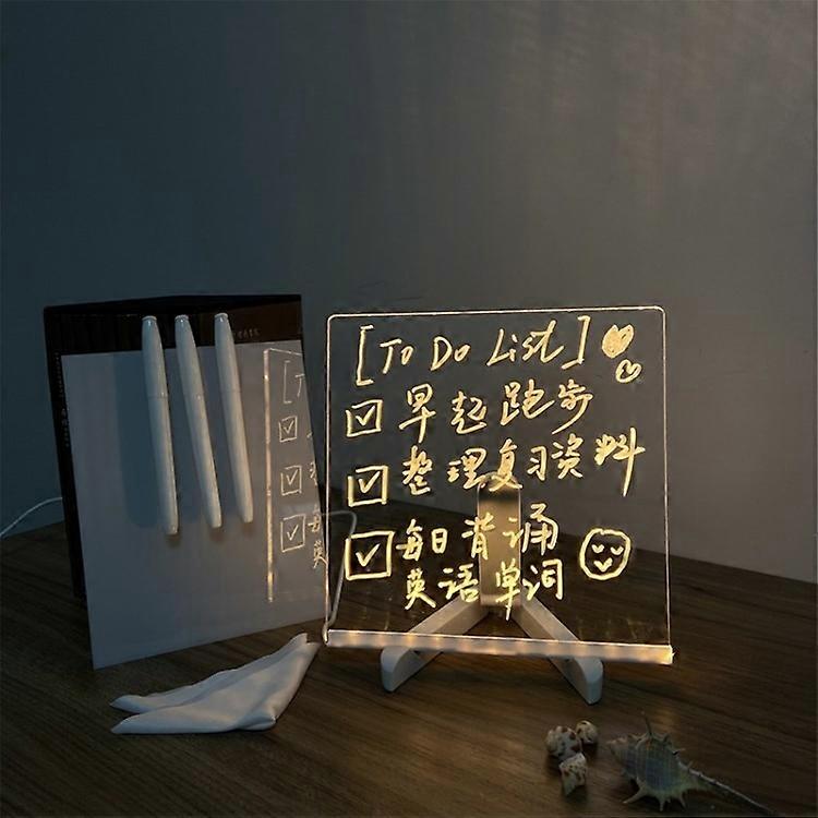 Adjustable Note Memo White Board with Light Up Stand Desktop