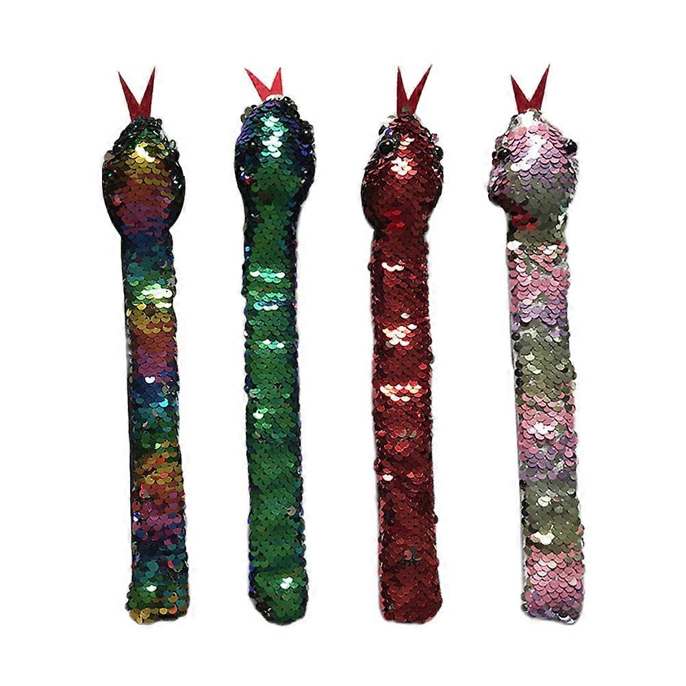 Snake Slap Bracelets for Kids 8Pcs with Sequin Design Assorted Color