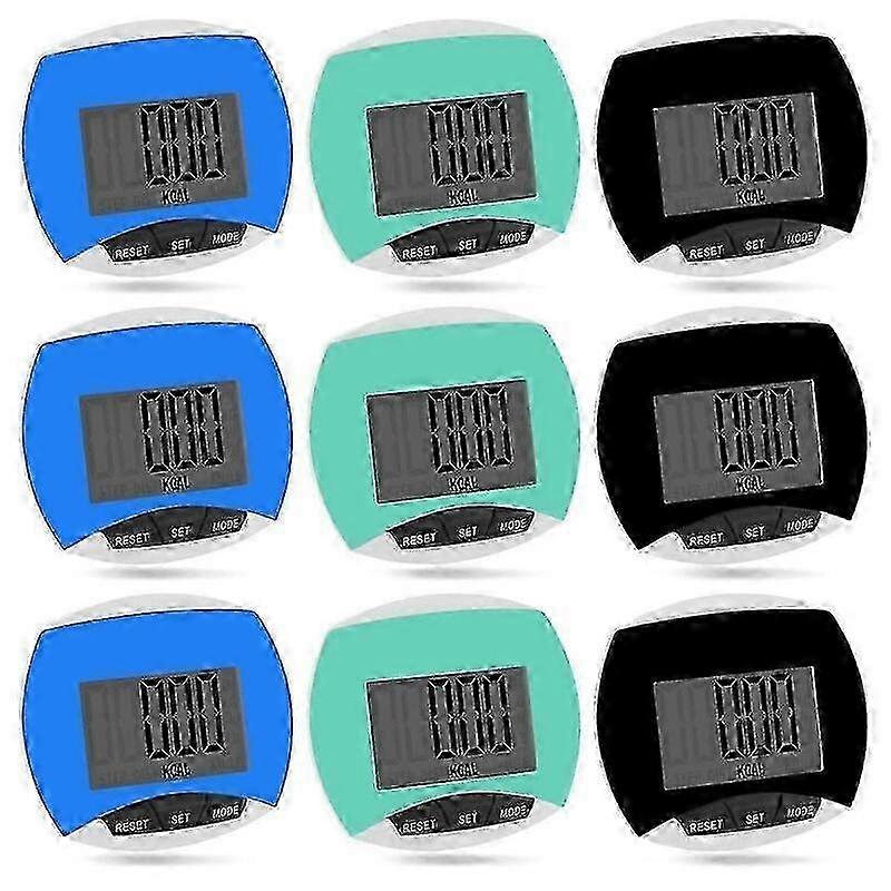9-Pack Portable Clip-on Pedometer for Walking, Step Counting & Calorie Recording