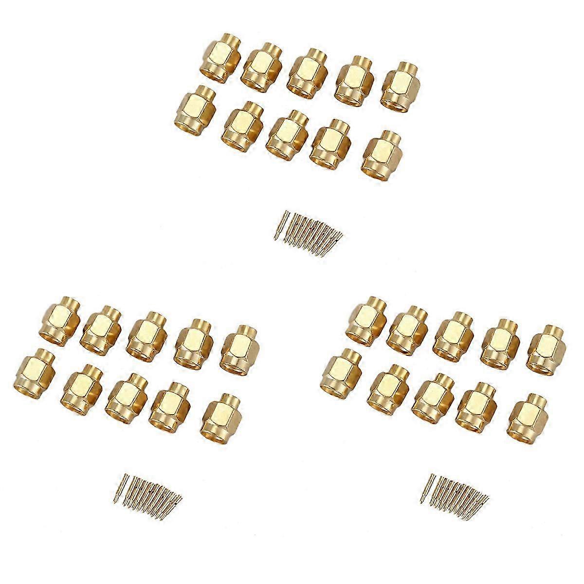 10x SMA Stecker Löt Koax Stecker Gold