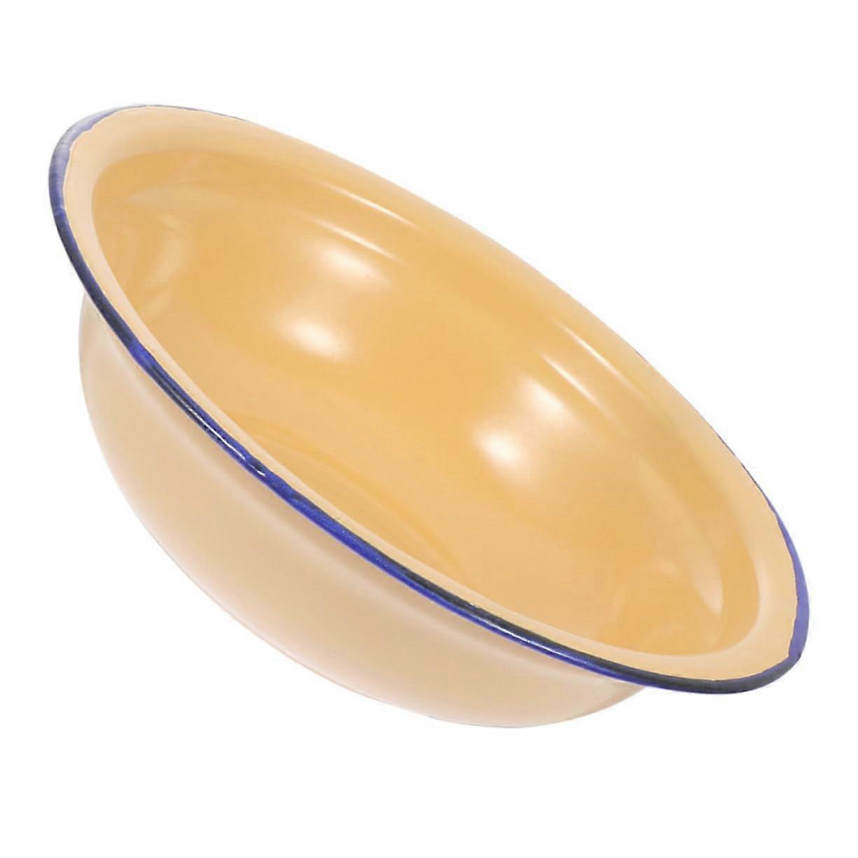 Enamel Basin with Retro Vintage Design for MultiPurpose Use Soup Vegetables Dough Mixing