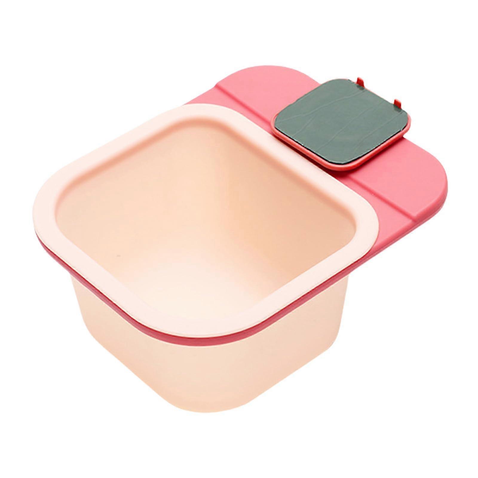 Desktop Rotating Trash Can with Clip, SpaceSaving Adhesive Mount for Office and Home