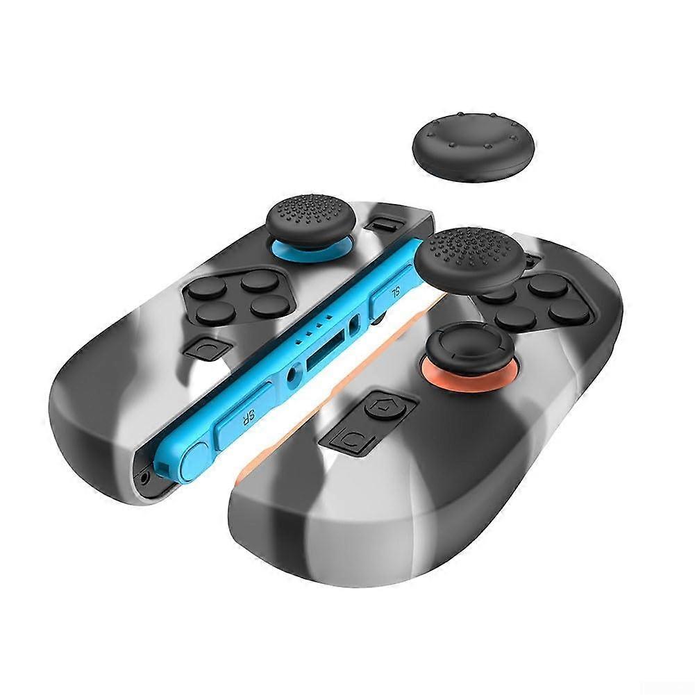Silicone Cover with NonSlip Grip and Joystick Caps White Grey for Switch 2 Controller