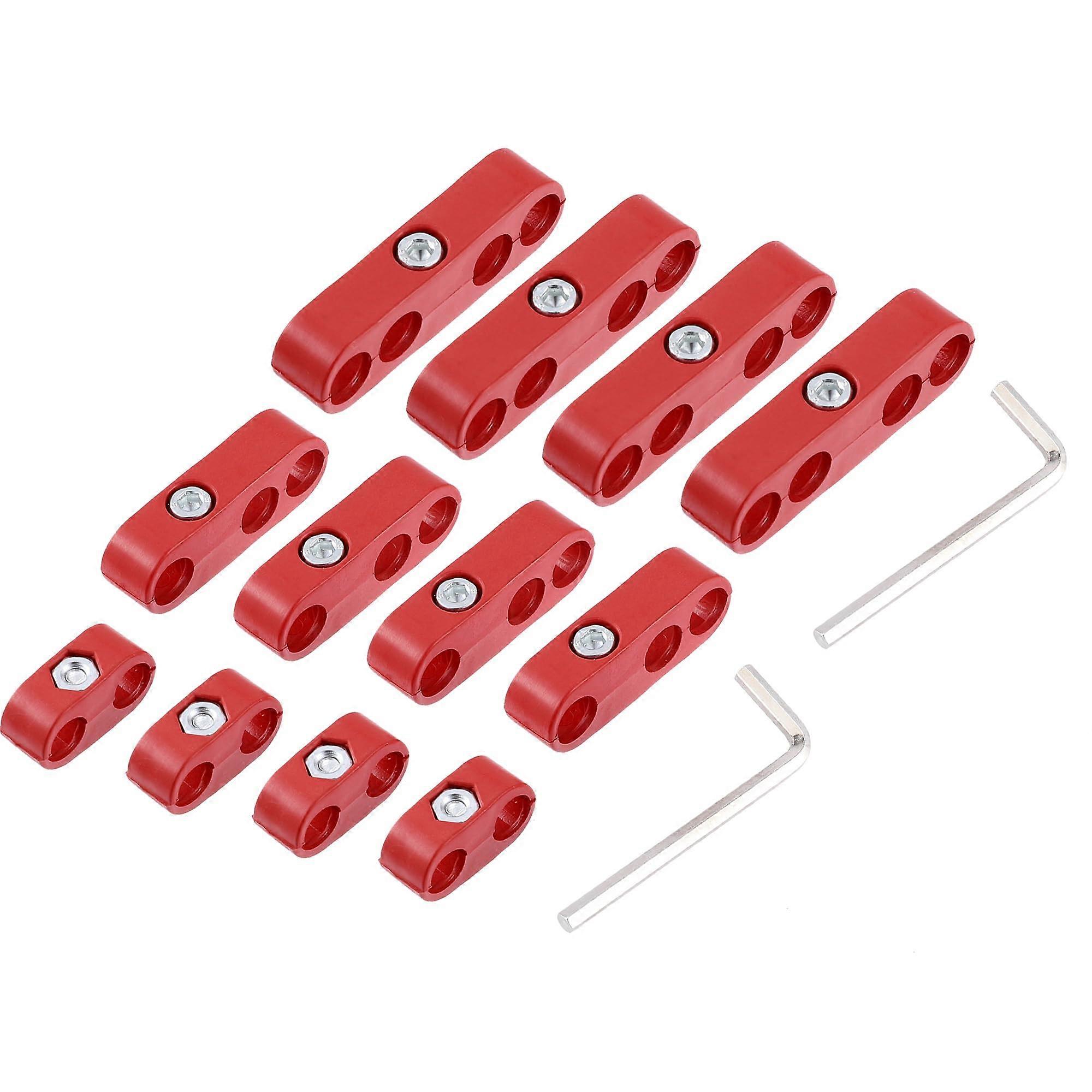 Universal Fit Spark Plug Wire Separator Red Plastic 2 Set Prevents Tangling and Ensures Ignition