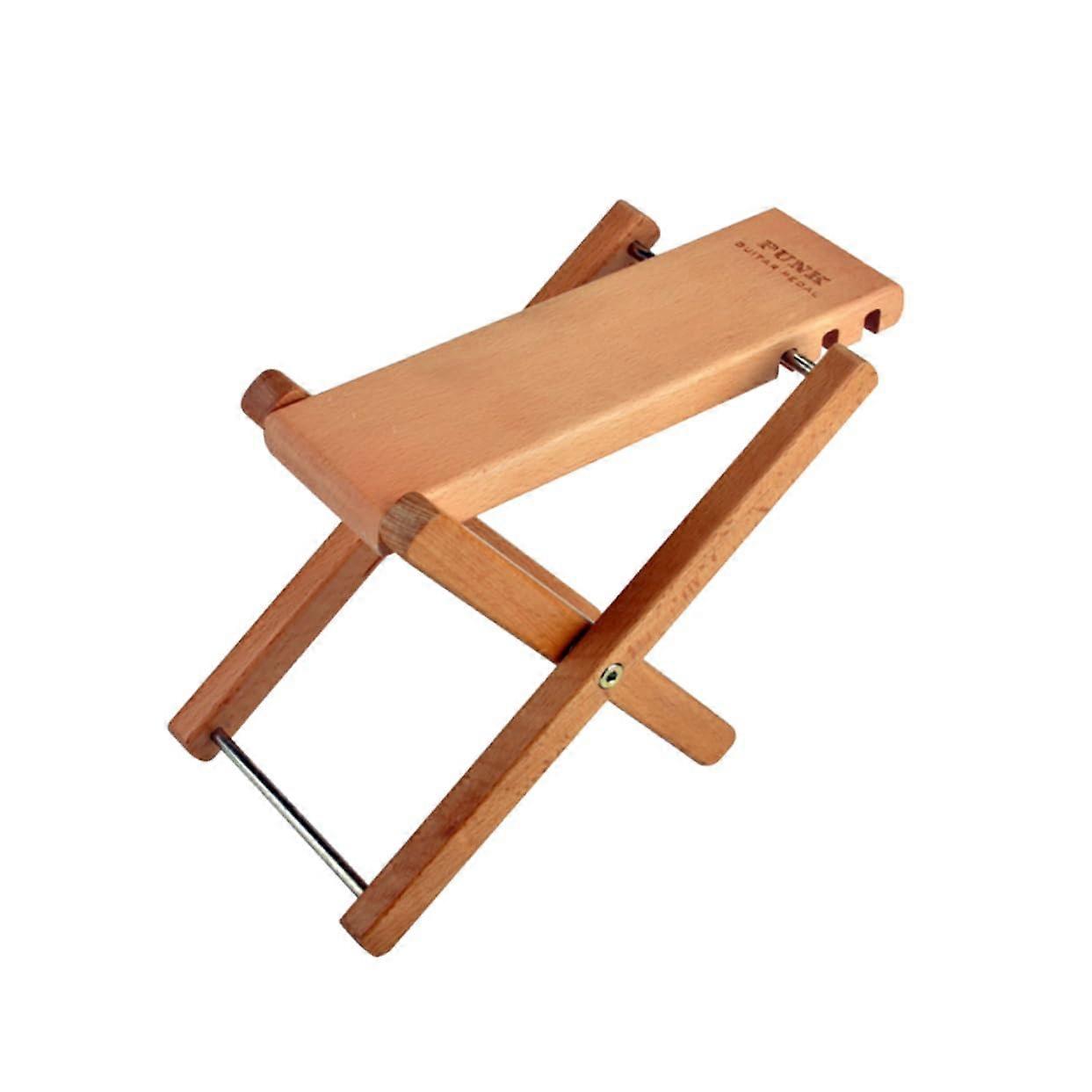 Adjustable Wooden Guitar Footstool with ExtraWide Platform Solid Wood NonSlip Base for Classical Guitar