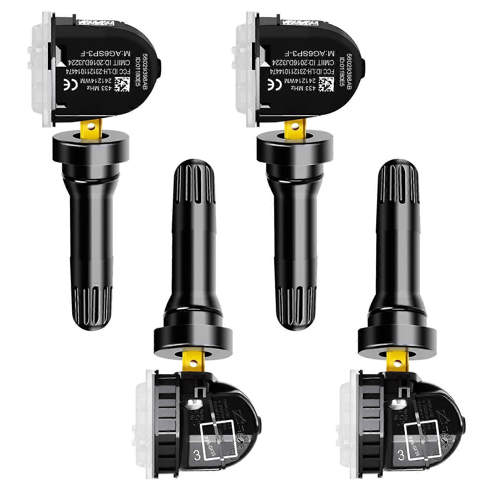 4PCS Preprogrammed 433Mhz TPMS Sensor Set for Jeep Dodge Ram Chrysler OE Replacement