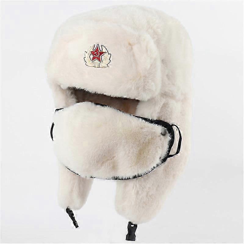 Winter Russian Fur Warm Hat Plush Badge