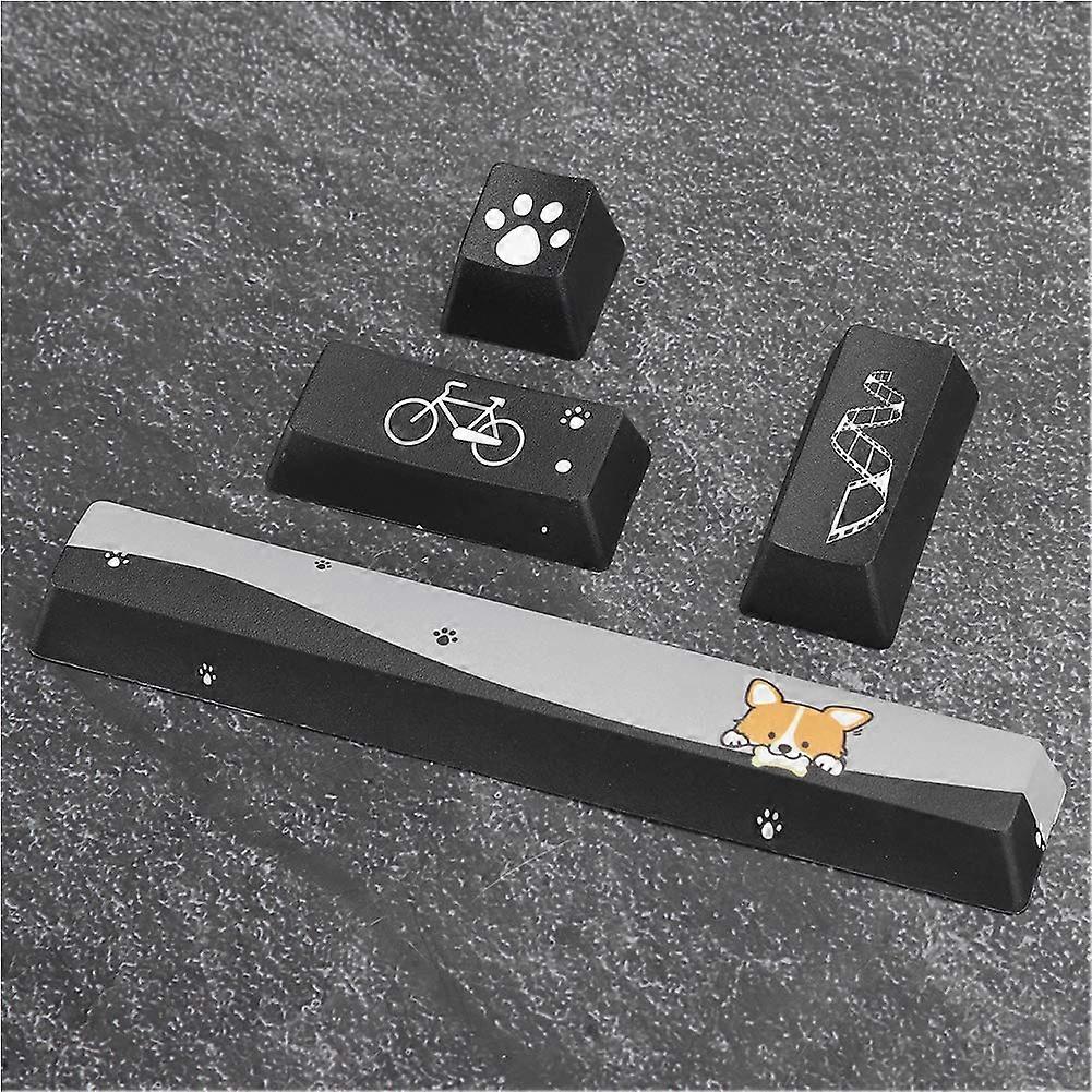 Cute Dog Pattern PBT Keycap Set for Mechanical Keyboards Spacebar Enter Esc Numpad 4pcs