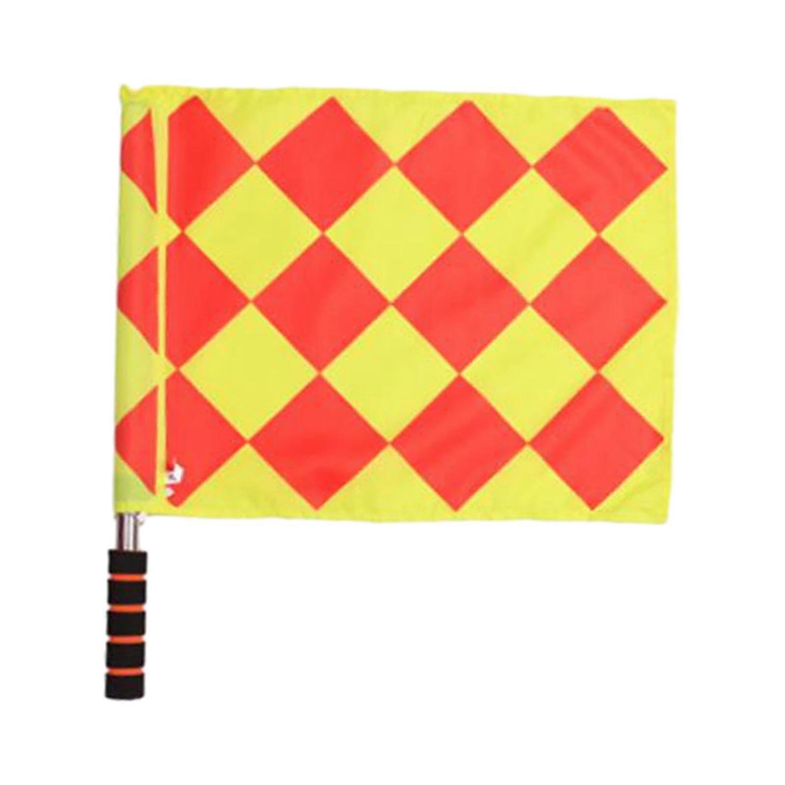 Referee Flag with Bright Visual Signal, Durable Stainless Pole and Comfort Sponge Grip for Soccer
