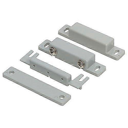 Surface Mount Magnetic Contact Sensor Set with Spacers and Grey Finish for Door Window Security